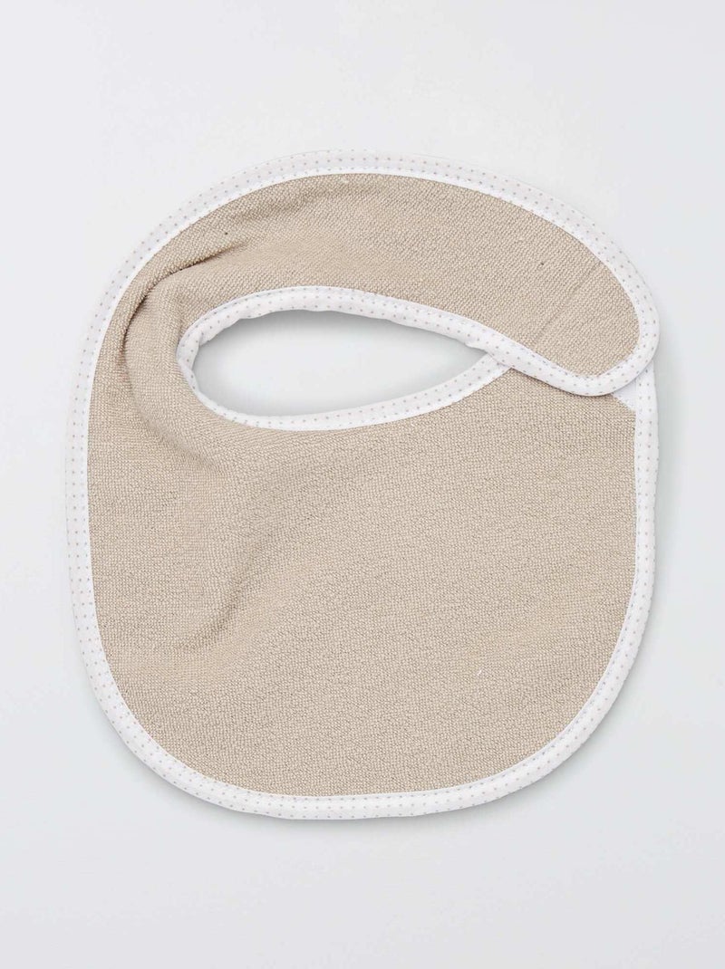 Set van 7 slabbetjes van badstof met klittenband BRUIN - Kiabi