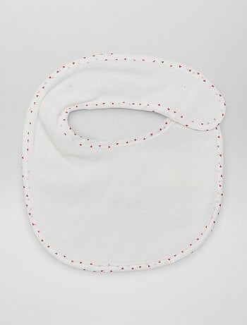 Set van 7 slabbetjes van badstof met klittenband
