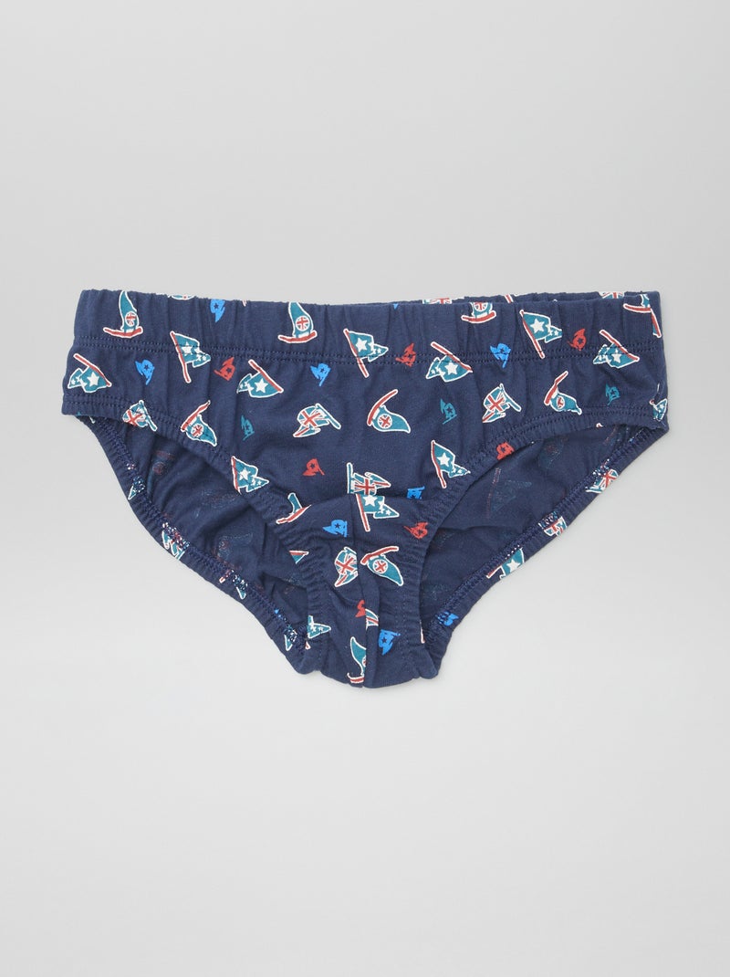 Set van 7 slips met print BLAUW - Kiabi