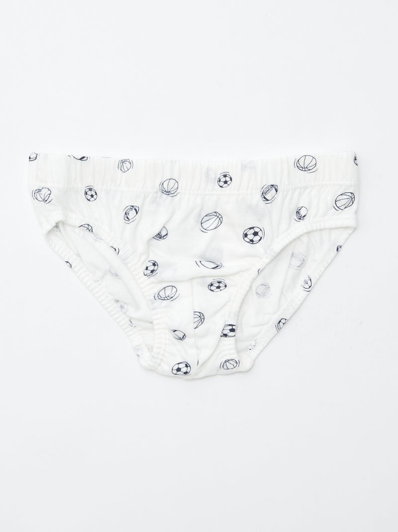 Set van 7 slips met print Blauw - Kiabi