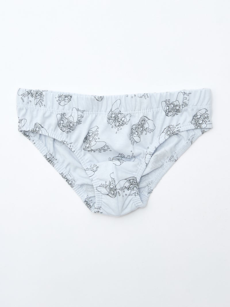 Set van 7 slips met print Grijs - Kiabi