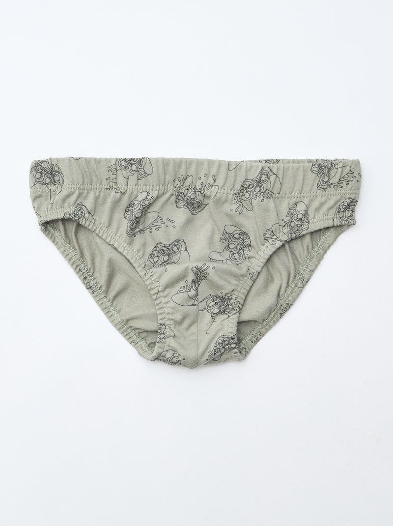 Set van 7 slips met print Grijs - Kiabi