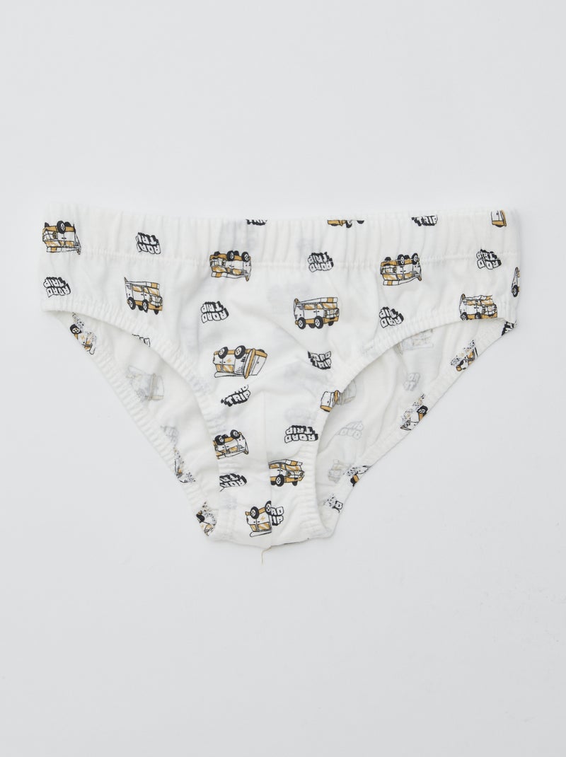 Set van 7 slips met print WIT - Kiabi