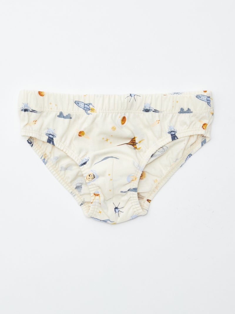 Set van 7 slips met print Wit - Kiabi