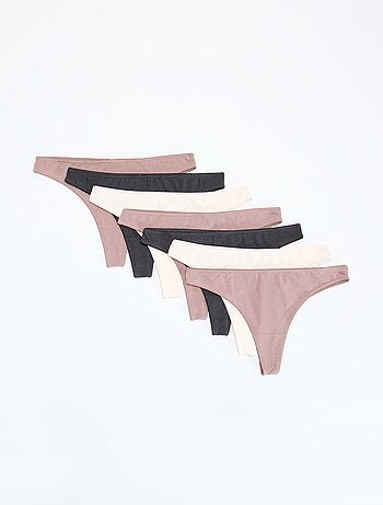 Set van 7 zwarte tanga's