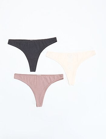 Set van 7 zwarte tanga's