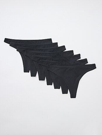 Set van 7 zwarte tanga's