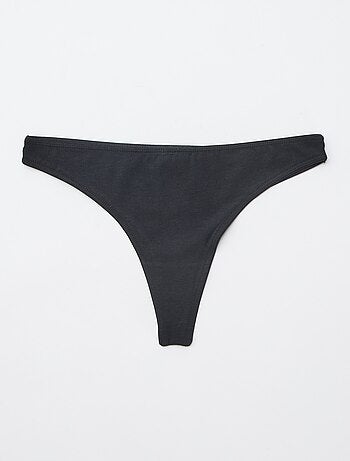 Set van 7 zwarte tanga's