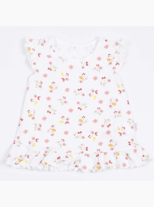 Set van baby-t-shirt en short van biologisch katoen, cerise | kitikate - Kiabi