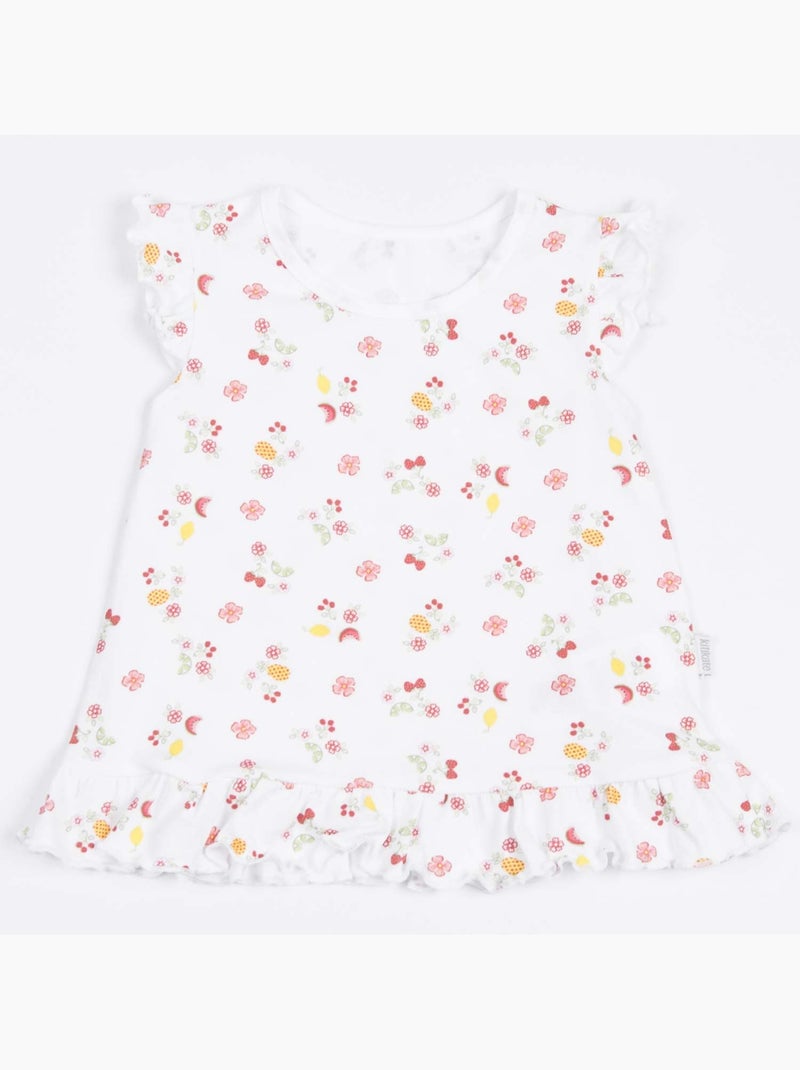 Set van baby-t-shirt en short van biologisch katoen, cerise | kitikate Wit - Kiabi