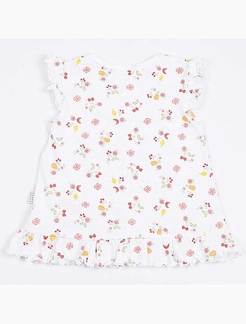 Set van baby-t-shirt en short van biologisch katoen, cerise