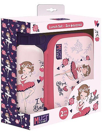 Set van boîtes maaltijd Must Team meisje danseuse 2 stuks met drinkfles 500 ml Must Team
