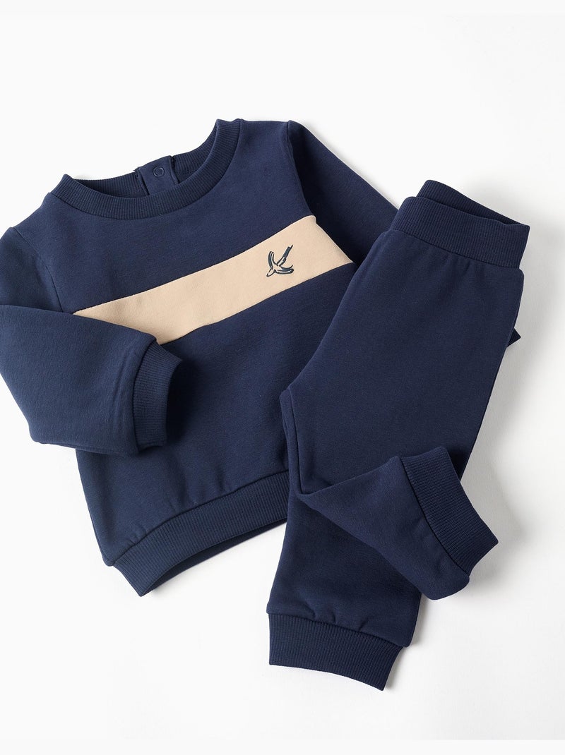 Set van een geborsteld sweatshirt en een joggingbroek Donkerblauw - Kiabi