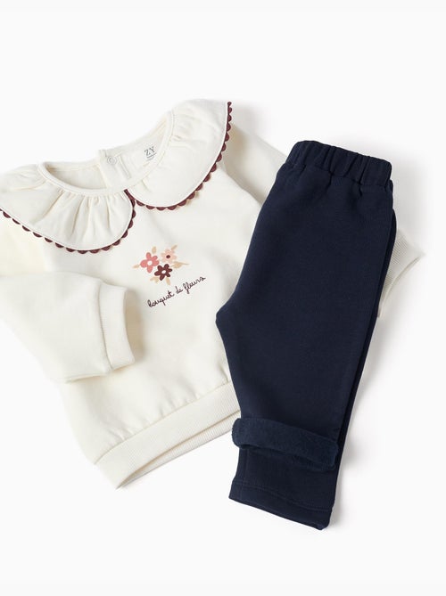 Set van een geborsteld sweatshirt en een joggingbroek - Kiabi