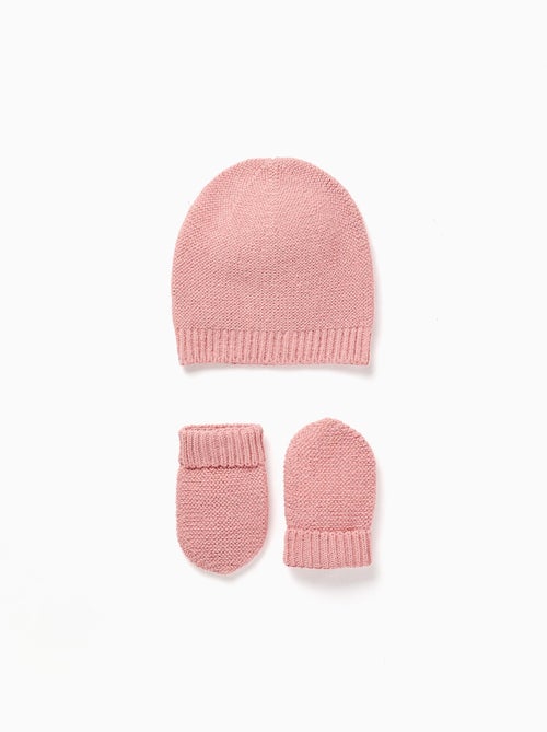 Set van een gebreide muts en handschoenen - Kiabi