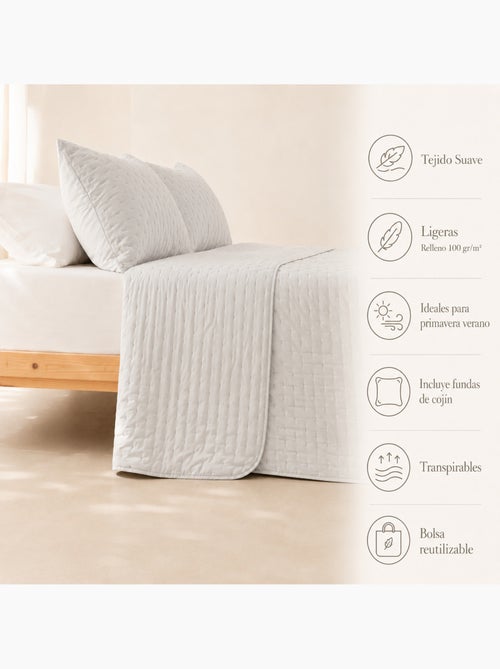 Set van effen gewatteerde bedsprei met kussenhoes. - Kiabi Set van effen gewatteerde bedsprei met kussenhoes. - Kiabi