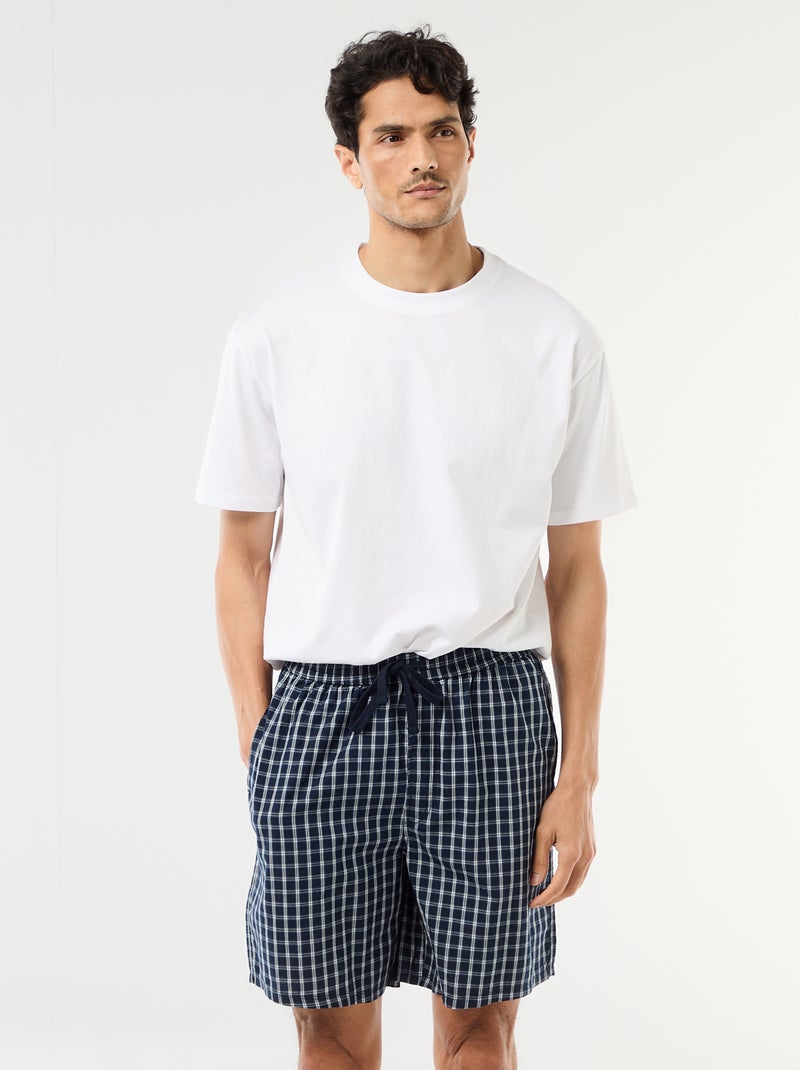 Set van nachtshorts met zakken - 2 stuks Blauw - Kiabi