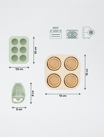 Set van siliconen containers en knabbelaar