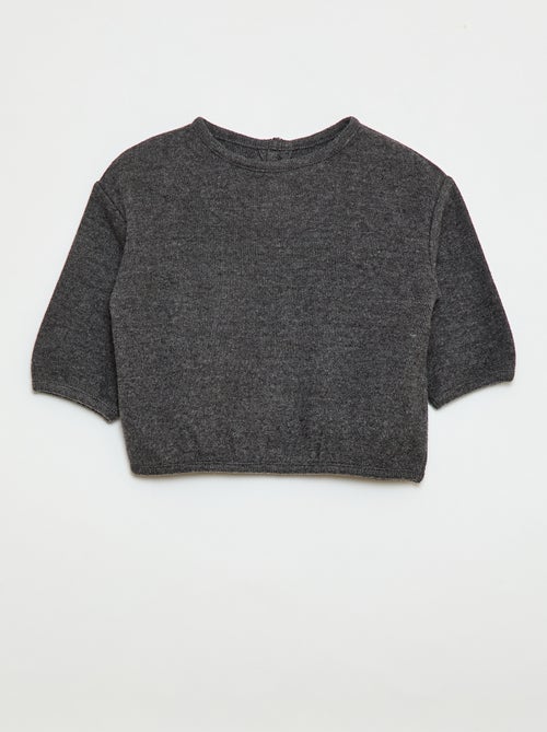 Set van trui van zachte teddy stof met knoopjes bij de hals - Kiabi