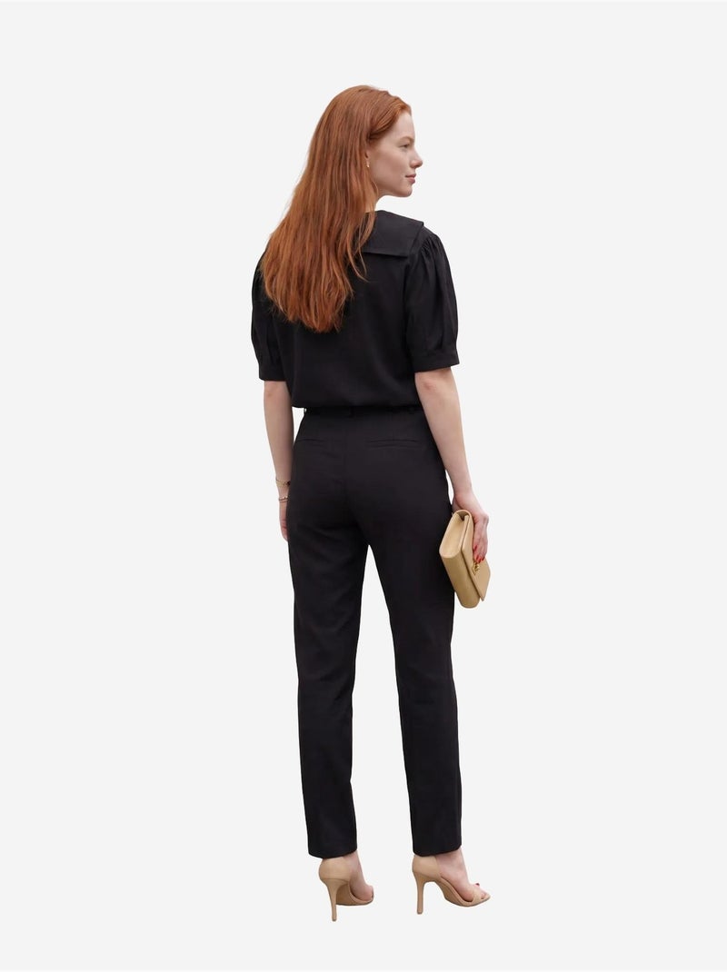 Set van twee co-ord items met sjaalkraag en knoopsluiting my fashion Zwart - Kiabi