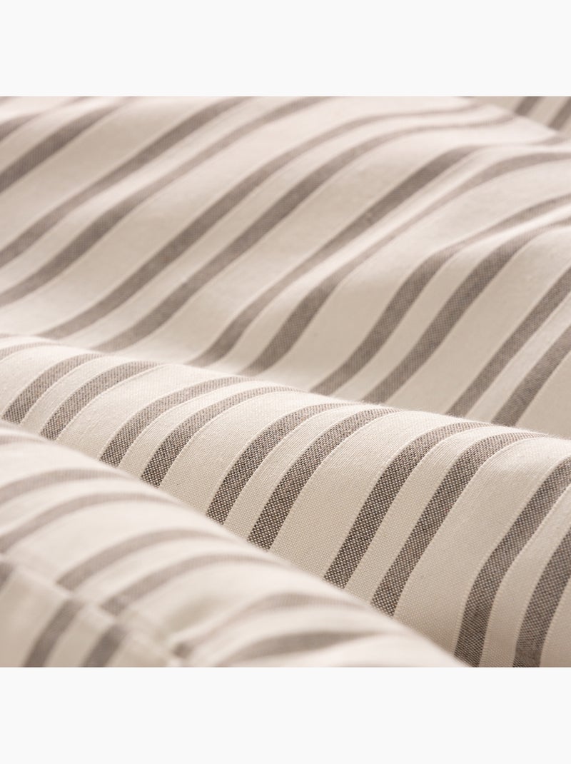Set van twee katoenen kussenhoezen met reliëfdraad, getextureerde stof. Taupe - Kiabi