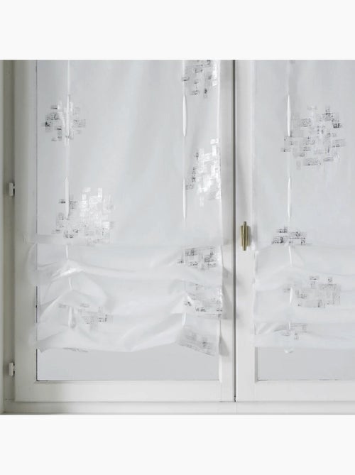 Set van twee kleine, oprolbare vitragegordijnen met zilverkleurige print - Kiabi Set van twee kleine, oprolbare vitragegordijnen met zilverkleurige print - Kiabi