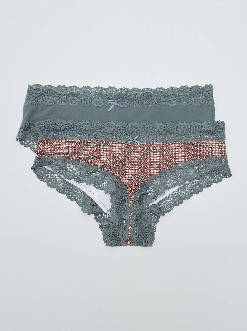 Set van twee microvezel shorty’s GROEN - Kiabi
