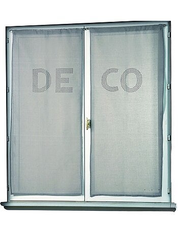 Set van twee vitragegordijnen met strass 'deco'