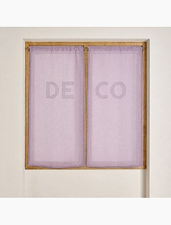 Set van twee vitragegordijnen met strass 'deco'