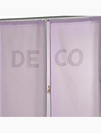 Set van twee vitragegordijnen met strass 'deco'