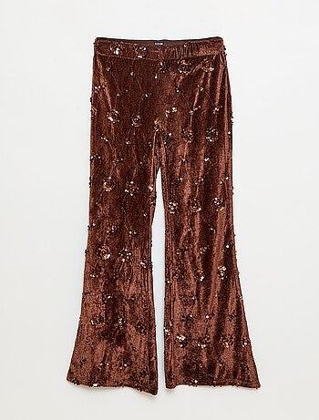 Setje - Bloesje + flared-fit broek van velours