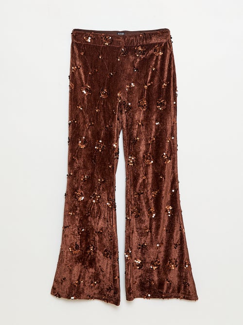 Setje - Bloesje + flared-fit broek van velours - Kiabi