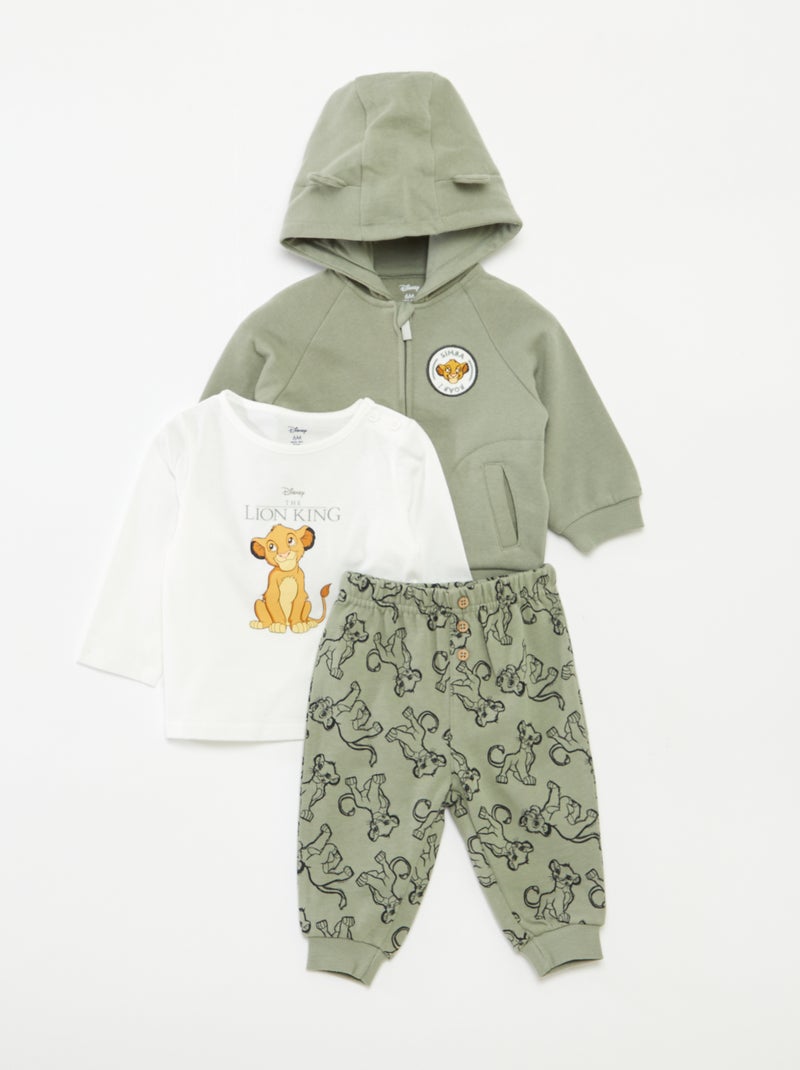 Setje - Broek + T-shirt + hoodie 'Simba' - 3-delig Groen - Kiabi