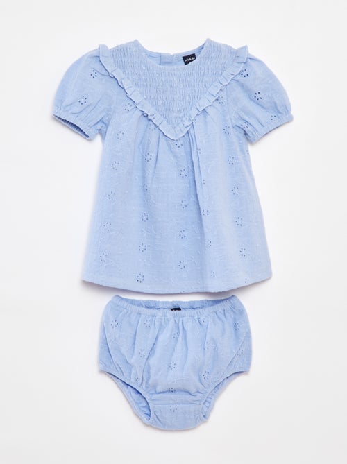 Setje - Jurk met broderie anglaise + broekje - 2-delig - Kiabi