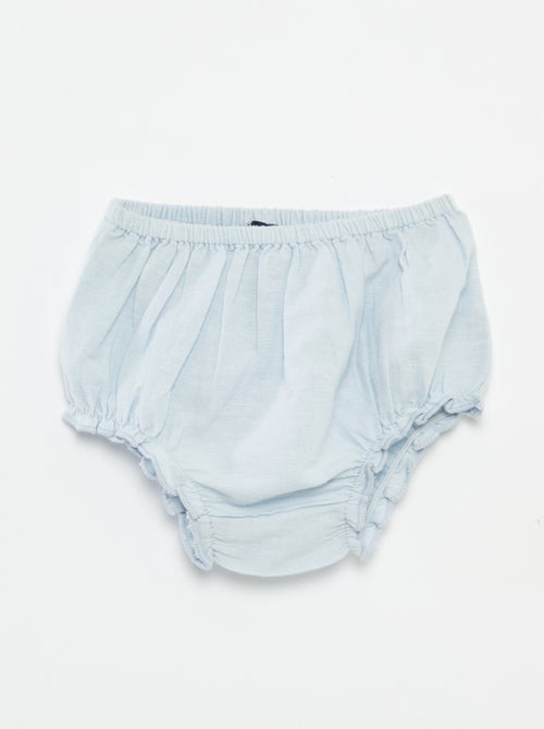 Setje - Meerkleurig jurkje met ruches + onderbroekje - 2-delig - Kiabi