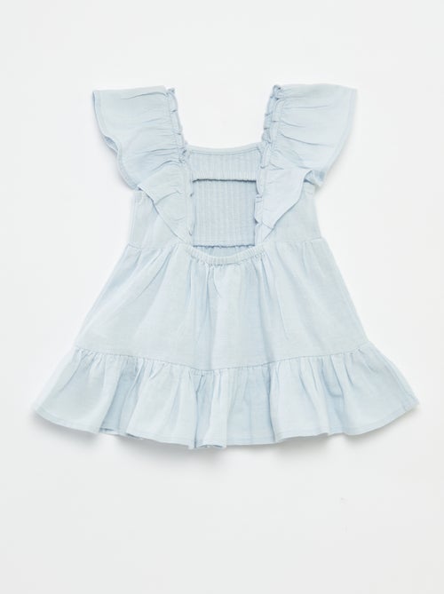 Setje - Meerkleurig jurkje met ruches + onderbroekje - 2-delig - Kiabi