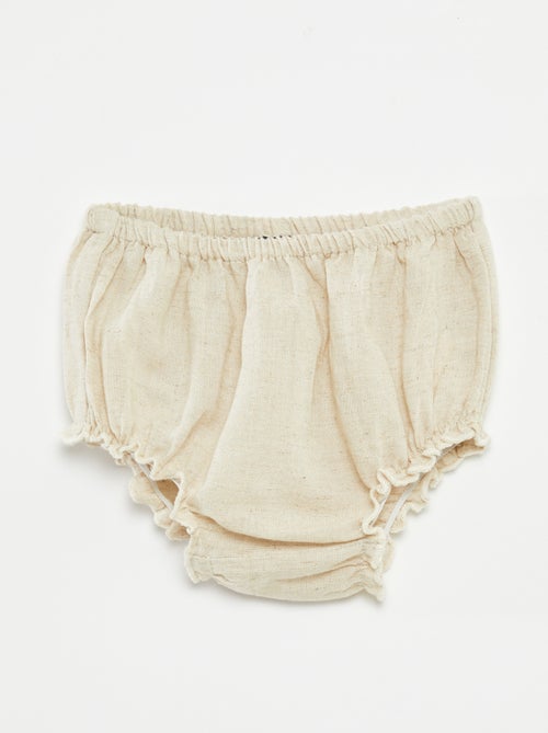 Setje - Meerkleurig jurkje met ruches + onderbroekje - 2-delig - Kiabi