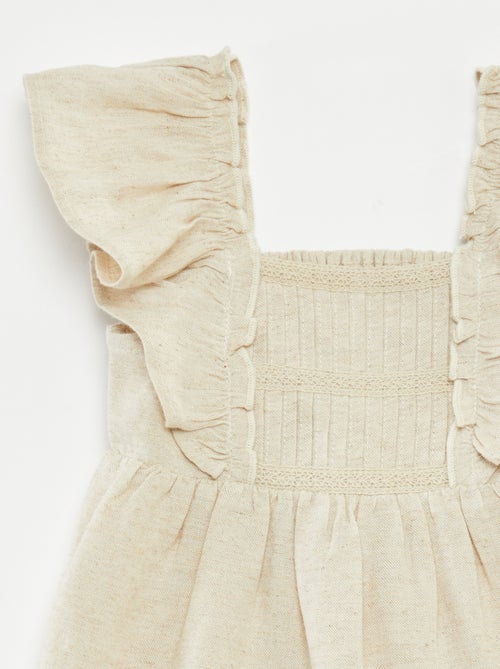 Setje - Meerkleurig jurkje met ruches + onderbroekje - 2-delig - Kiabi