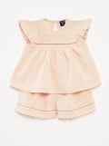 Setje - Mouwloos T-shirt + short - 2-delig BIEGE - Kiabi