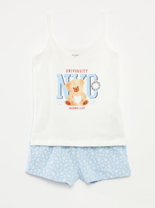 Setje - Mouwloze pyjamatop + short met print - 2-delig - Kiabi