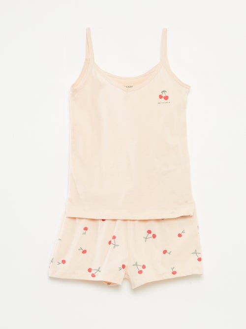 Setje - Mouwloze pyjamatop + short met print - 2-delig - Kiabi