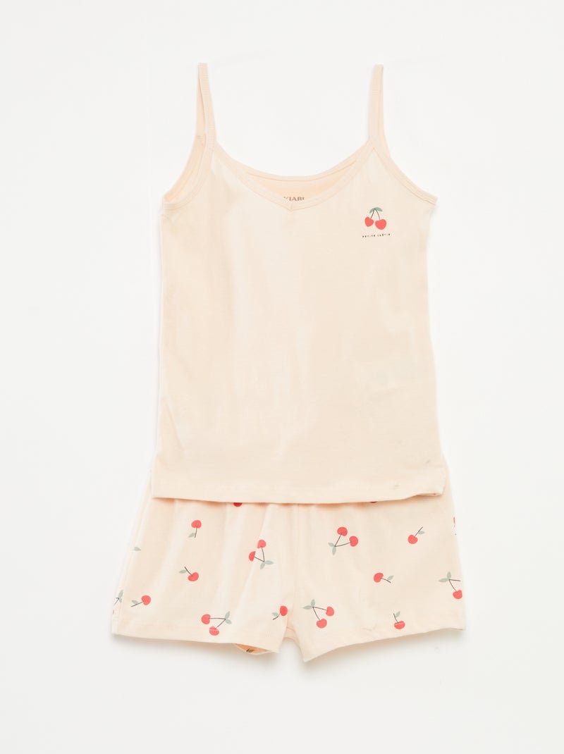 Setje - Mouwloze pyjamatop + short met print - 2-delig ROSE - Kiabi