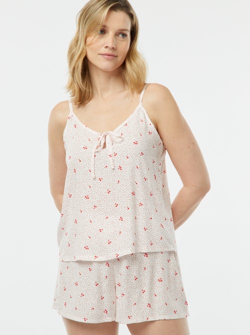 Setje - Mouwloze pyjamatop + short met print - Kiabi