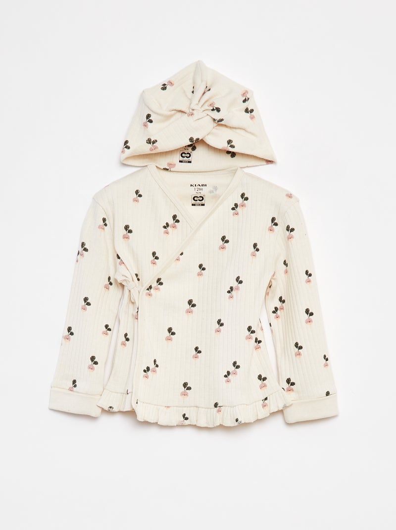 Setje - Pyjama + muts - 3-delig WIT - Kiabi