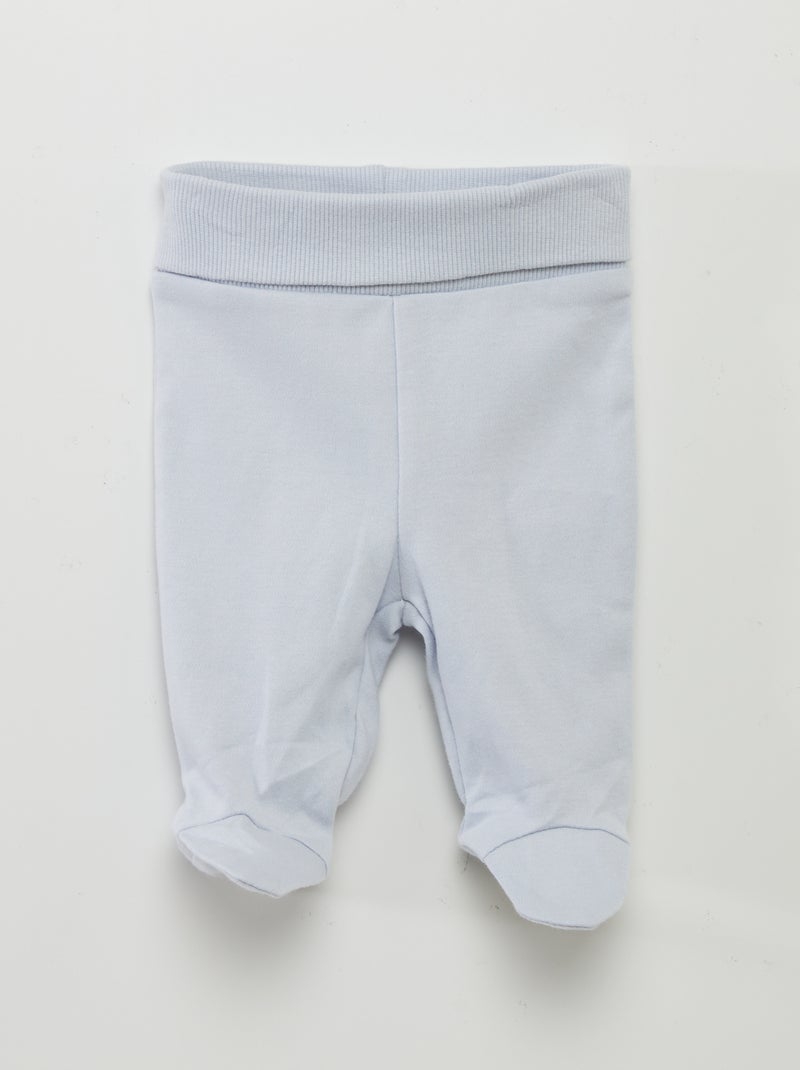 Setje - rompertje + broekje met voetjes + muts BLAUW - Kiabi