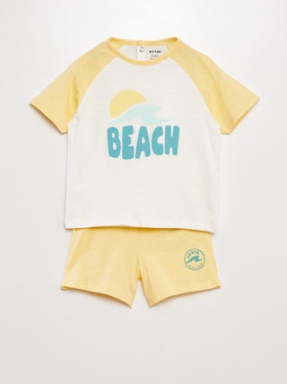 Setje - Short + T-shirt 'beach' - 2-delig