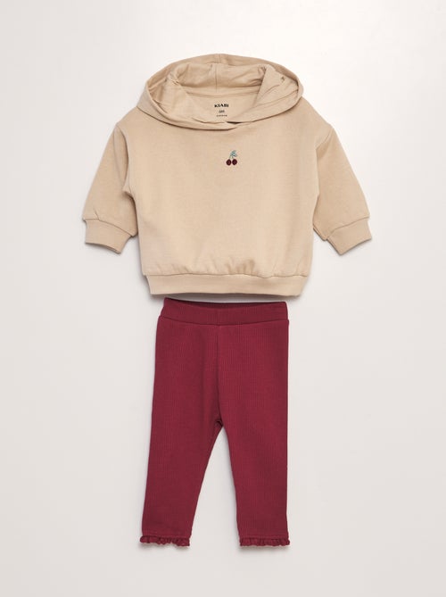 Setje - Sweater + legging met wafeltextuur - 2-delig - Kiabi