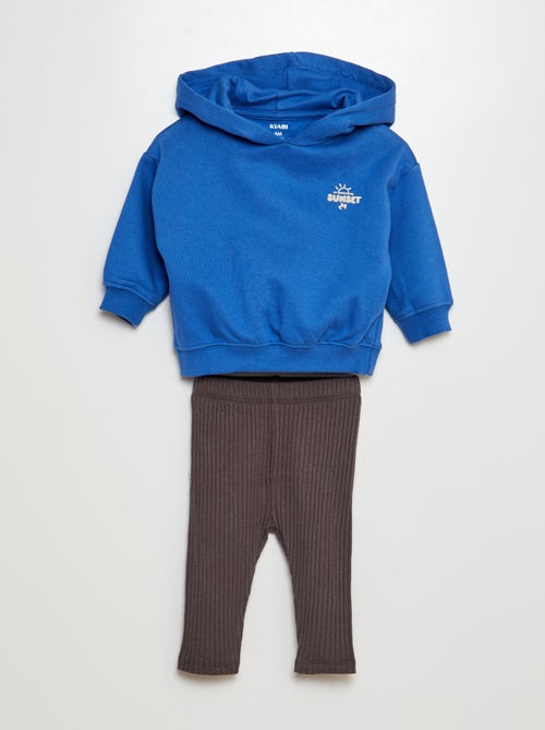 Setje - Sweater van joggingstof + legging met ribbeltextuur - 2-delig - Kiabi