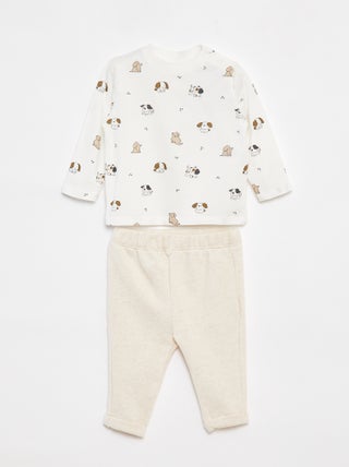 Setje - T-shirt met lange mouw + broek - 2-delig