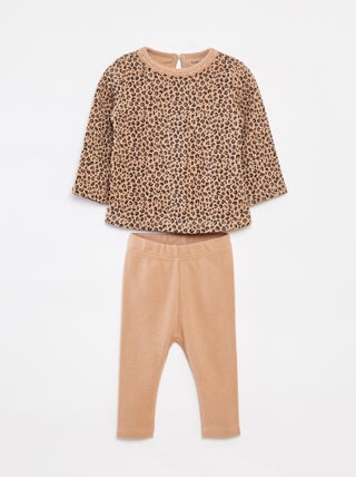 Setje - T-shirt met lange mouw + legging - 2-delig